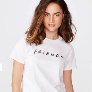 FRIENDS Cropped T-shirt Cotton Short Sleeve Size M
